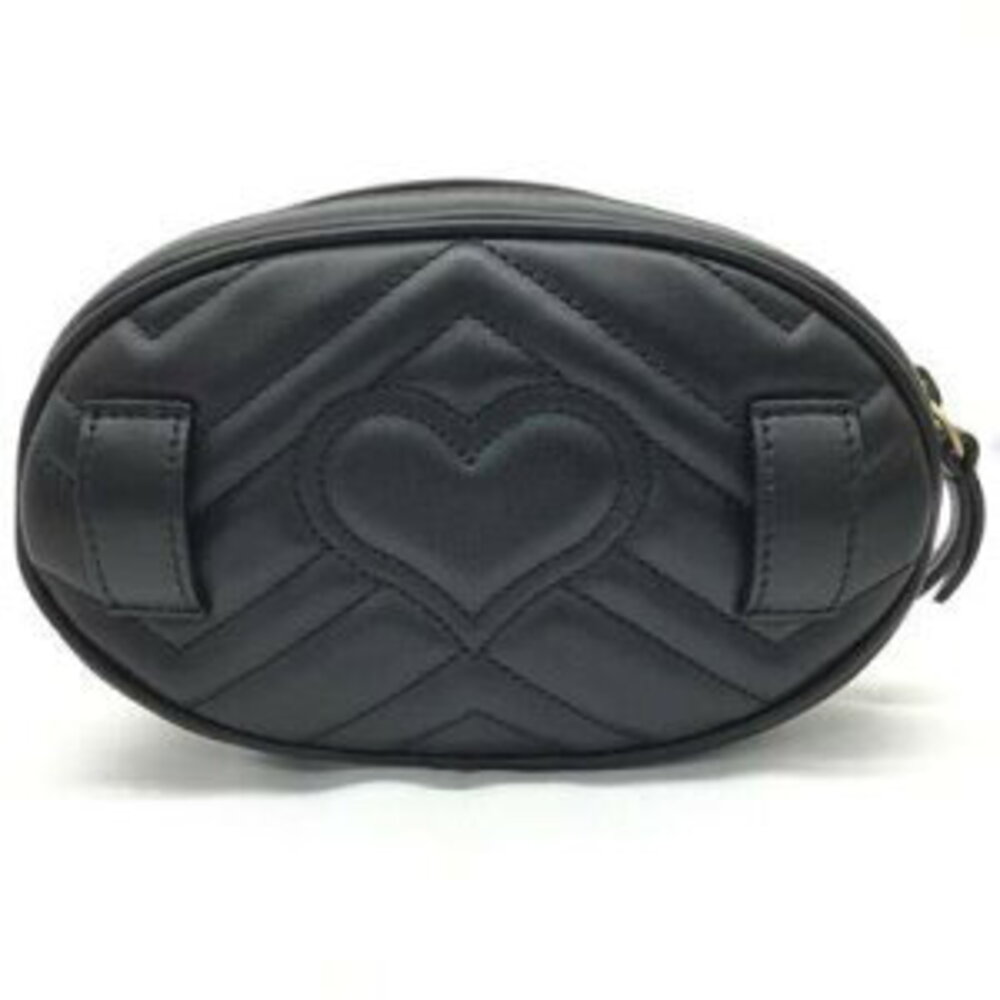 Starts Gucci GG Marmont Leather Belt Bag Waist Black - Picture 5 of 8